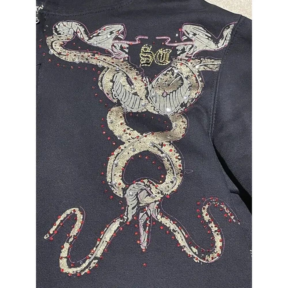 Vintage Y2K Sacred Cult Womens Hoodies Size Small‎ Rhinestones